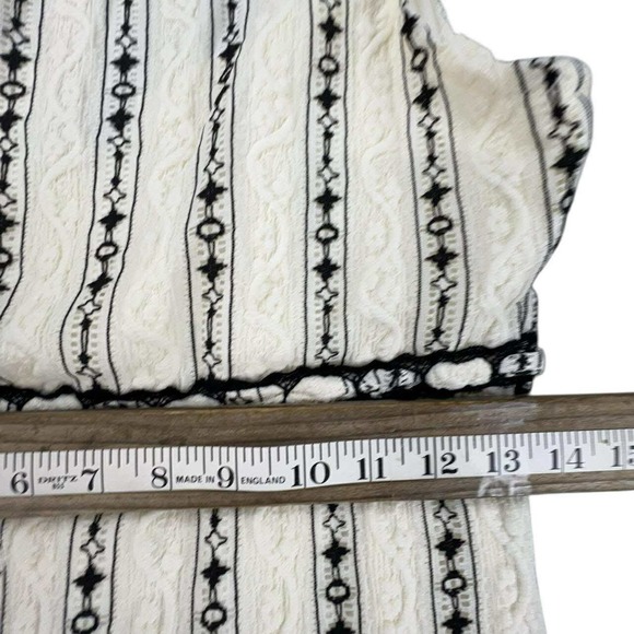 West of Melrose White Black Striped Lace Tie Waist Mini Dress NWT - Picture 11 of 15